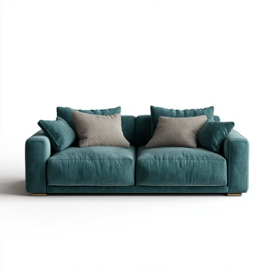 2-Sitzer Sofa Dunkelgrün 180 x 90 x 85 cm Polyester-Samt Rechteckig