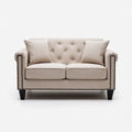 2-Sitzer Sofa Beige 150 x 90 x 92 cm mit Polyesterbezug und Chesterfield-Steppung