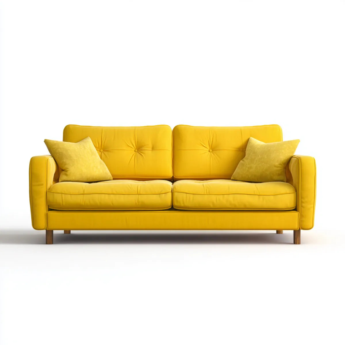 2-Sitzer Sofa Gelb 178 x 84 x 85 cm Polyester-Samt Rechteckig