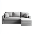 Ecksofa mit Recamiere rechts Hellgrau 230 x 150 x 85 cm Polyester L-Form