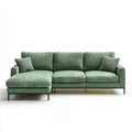 Ecksofa mit Recamiere Grün 270 x 160 cm Polyester-Cord L-Form