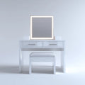 Schminktisch Set mit LED Spiegel Weiß 80 x 40 x 140 cm MDF rechteckig
