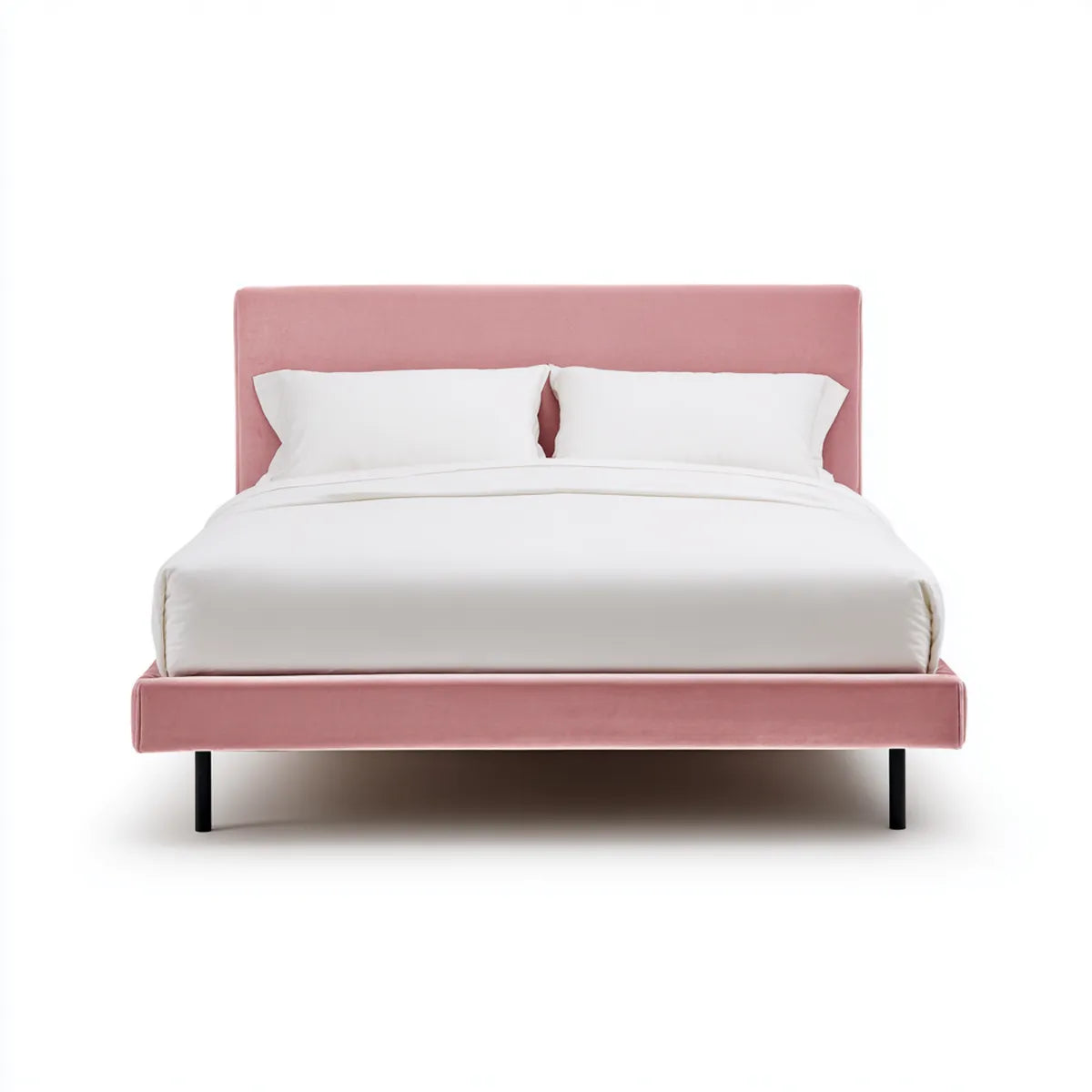 Polsterbett Doppelbett Rosa 160 x 200 cm Polyester-Samtbezug Rechteckig