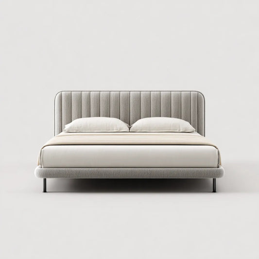 Polsterbett Doppelbett Grau 180 x 200 cm Polyester Rechteckig