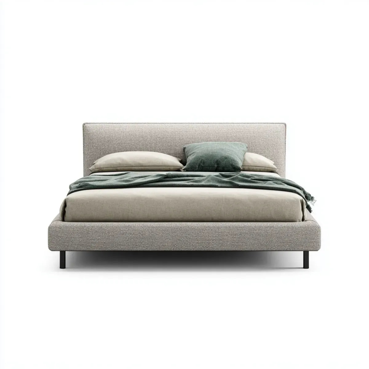 Polsterbett Doppelbett Hellgrau 180 x 200 cm Polyester Rechteckig