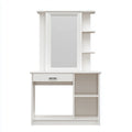 Schminktisch mit Spiegel Weiß 80 x 40 x 140 cm MDF Rechteckig
