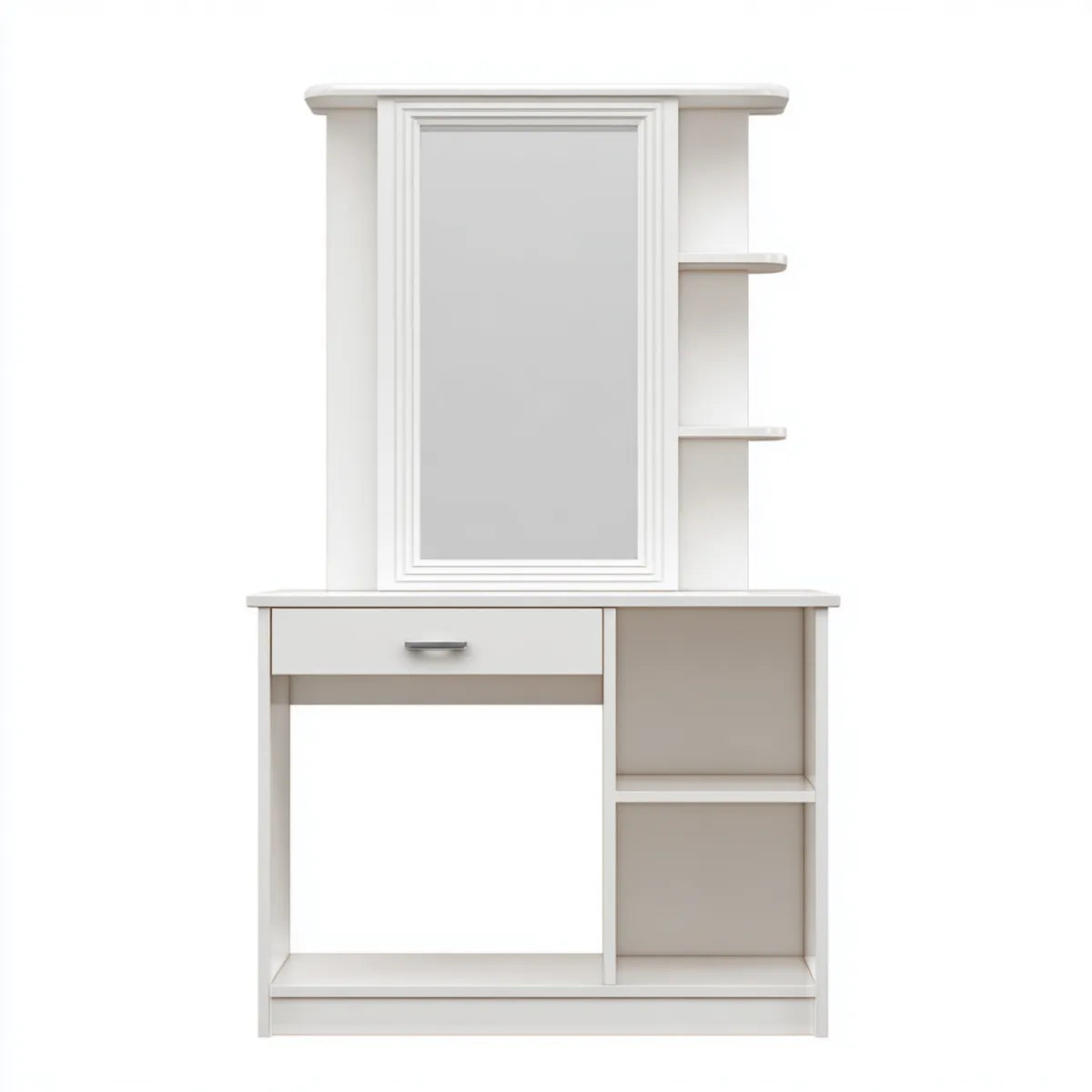 Schminktisch mit Spiegel Weiß 80 x 40 x 140 cm MDF Rechteckig