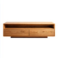 TV-Schrank Eiche natur Massivholz rechteckig 160 x 45 x 45 cm mit 2 Schubladen