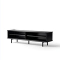 TV-Schrank Schwarz 180 x 40 x 50 cm aus Spanplatte mit Melaminharzbeschichtung Rechteckig