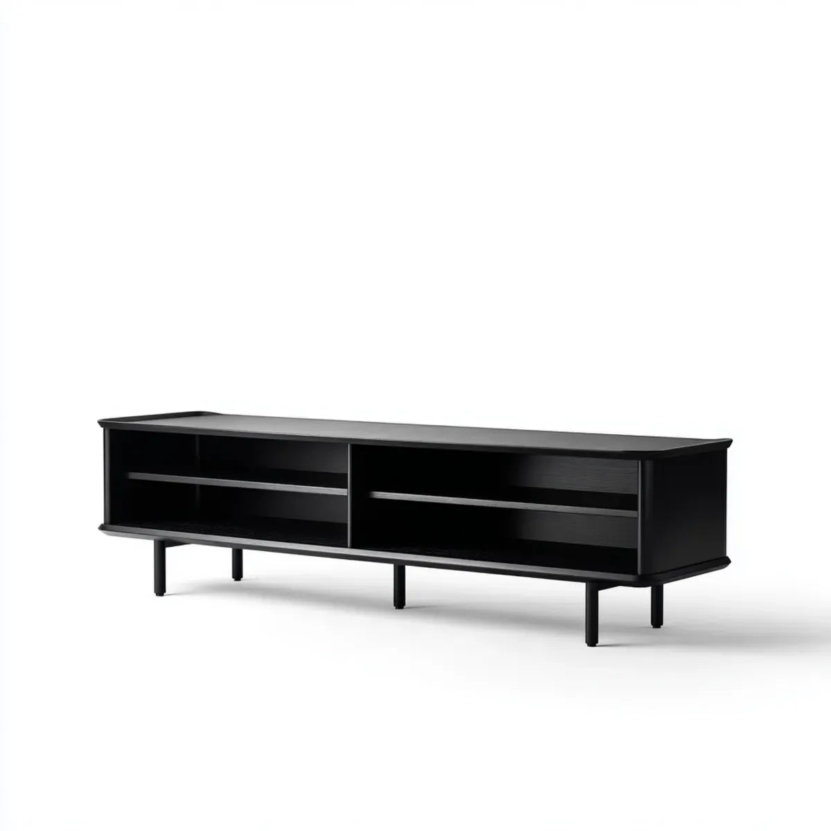 TV-Schrank Schwarz 180 x 40 x 50 cm aus Spanplatte mit Melaminharzbeschichtung Rechteckig