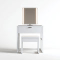 Schminktisch-Set Weiß mit LED-Spiegel Schublade und Hocker 80 x 40 x 140 cm MDF rechteckig