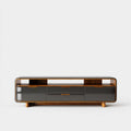 TV-Lowboard Nussbaum Dunkelgrau 180 x 40 x 55 cm aus MDF mit Nussbaumfurnier Rechteckig