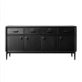 Sideboard Schwarz 160 x 40 x 85 cm MDF rechteckig mit 4 Schubladen und 4 Türen